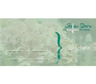 Stationärer Gutschein aus der Manufaktur für Grünes